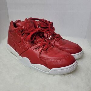Nike Air Flight 89 Red Leather Sneaker Shoes Size 11.5